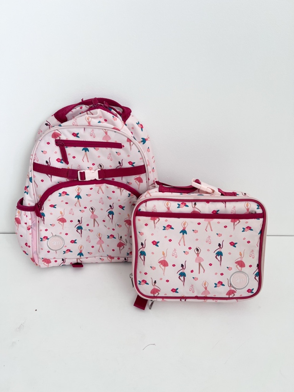 Toddler Girls Ballet Print Backpack and Lunchbox Set